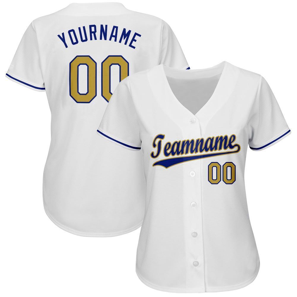 Custom White Old Gold-Royal Baseball Jersey - Sky-Custom