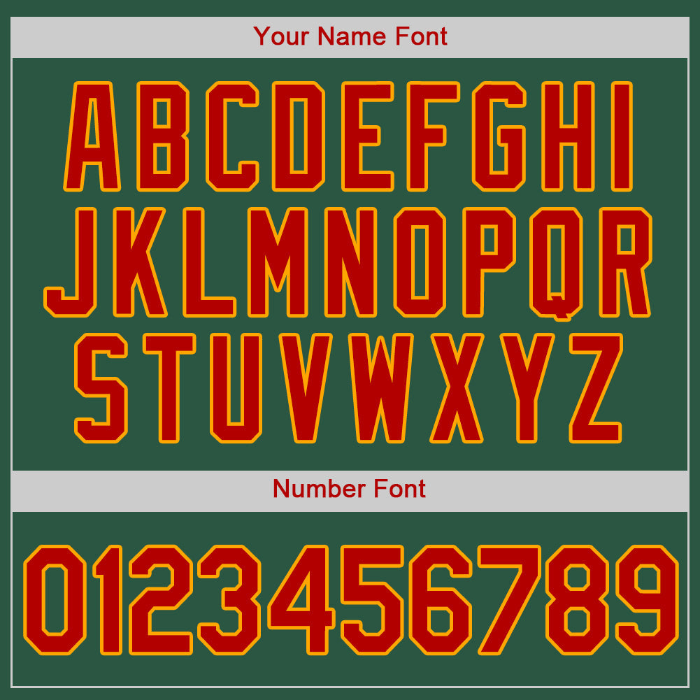 Custom Kelly Green Red-Gold Authentic Baseball Jersey - Sky-Custom