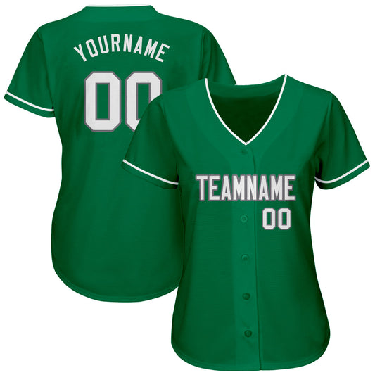 Custom Kelly Green White-Gray Authentic St. Patrick's Day Baseball Jersey - Sky-Custom