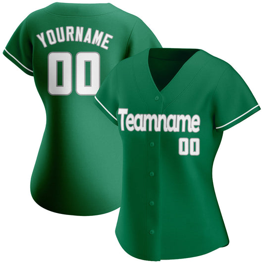 Custom Kelly Green White-Gray Authentic St. Patrick's Day Baseball Jersey - Sky-Custom