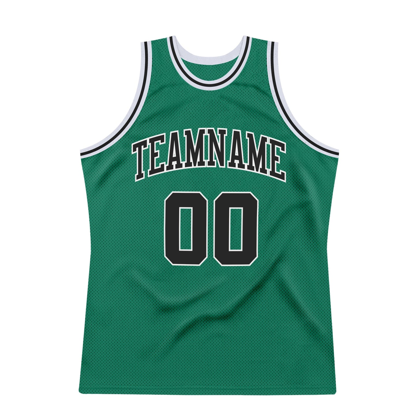 Custom Kelly Green Black-White Authentic Throwback Basketball Jersey - Sky-Custom