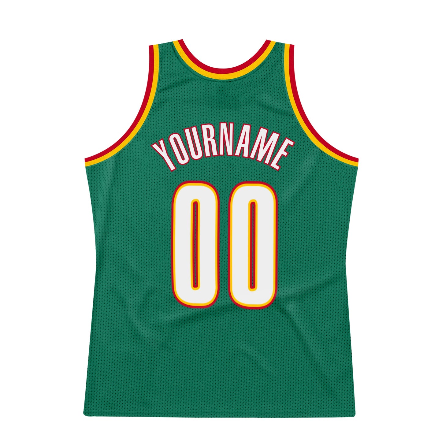 Custom Kelly Green White-Gold Authentic Throwback Basketball Jersey - Sky-Custom