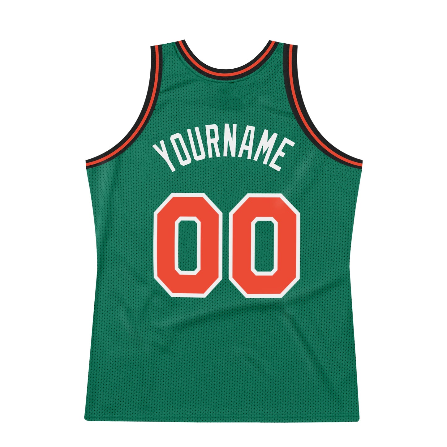 Custom Kelly Green Orange-White Authentic Throwback Basketball Jersey - Sky-Custom