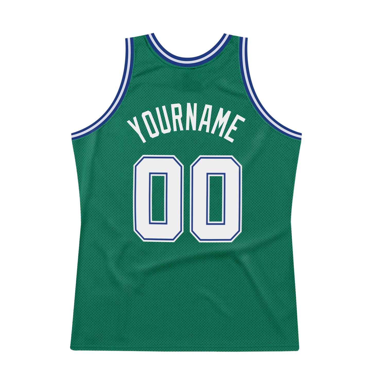 Custom Kelly Green White-Royal Authentic Throwback Basketball Jersey - Sky-Custom