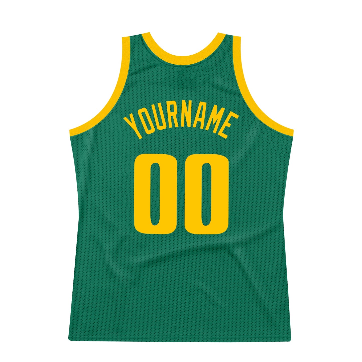 Custom Kelly Green Gold Authentic Throwback Basketball Jersey - Sky-Custom