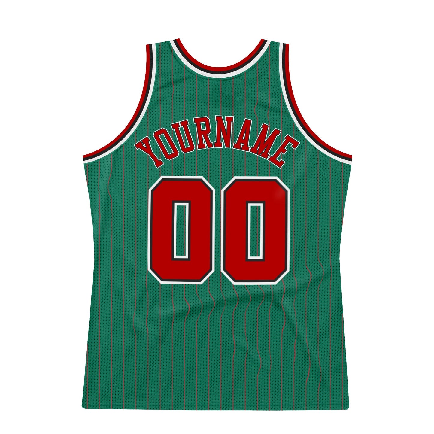 Custom Kelly Green Red Pinstripe Red-Black Authentic Basketball Jersey - Sky-Custom
