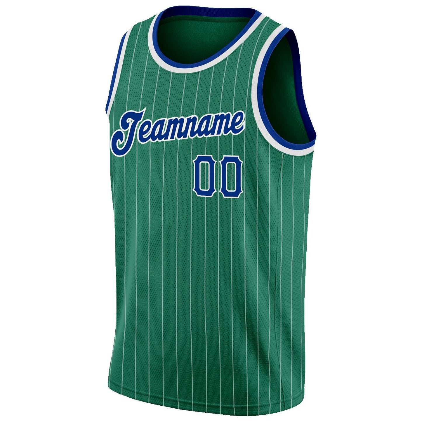 Custom Kelly Green White Pinstripe Royal-White Authentic Basketball Jersey - Sky-Custom