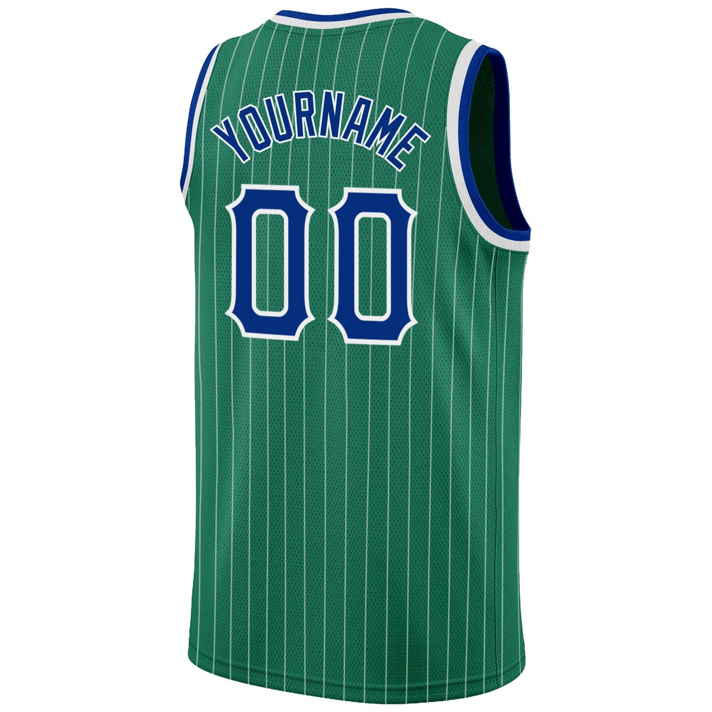 Custom Kelly Green White Pinstripe Royal-White Authentic Basketball Jersey - Sky-Custom