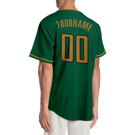 Custom Kelly Green Old Gold-Black Authentic Baseball Jersey - Sky-Custom