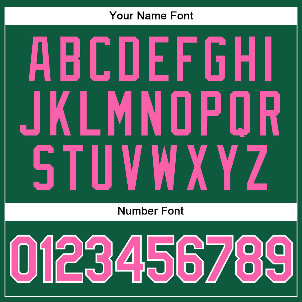 Custom Kelly Green Pink-White Authentic Baseball Jersey - Sky-Custom