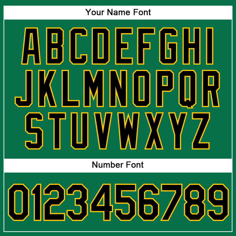 Custom Kelly Green Black-Gold Authentic Baseball Jersey - Sky-Custom