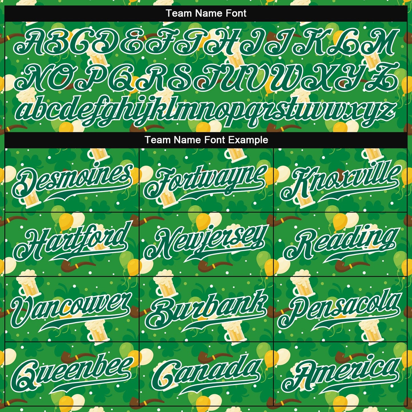 Custom Kelly Green Kelly Green-White 3D Pattern Design Authentic St. Patrick's Day Baseball Jersey - Sky-Custom