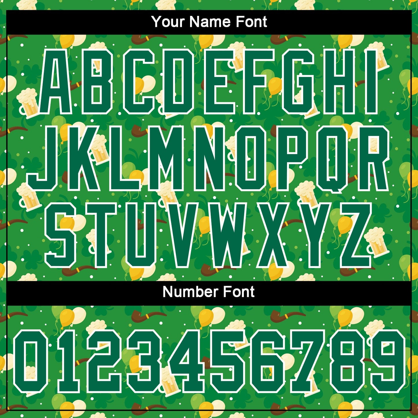 Custom Kelly Green Kelly Green-White 3D Pattern Design Authentic St. Patrick's Day Baseball Jersey - Sky-Custom