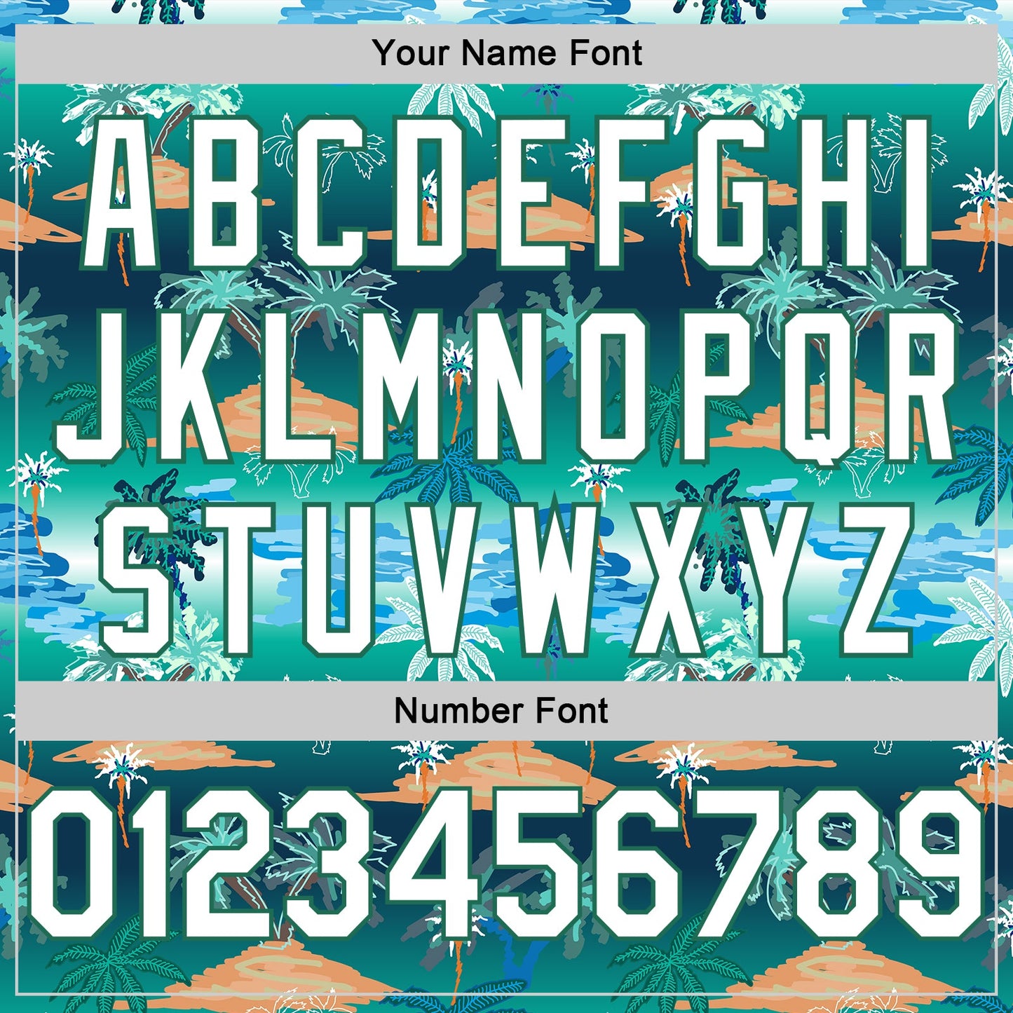 Custom Kelly Green White-Kelly Green 3D Pattern Hawaii Palm Trees Authentic Basketball Jersey - Sky-Custom