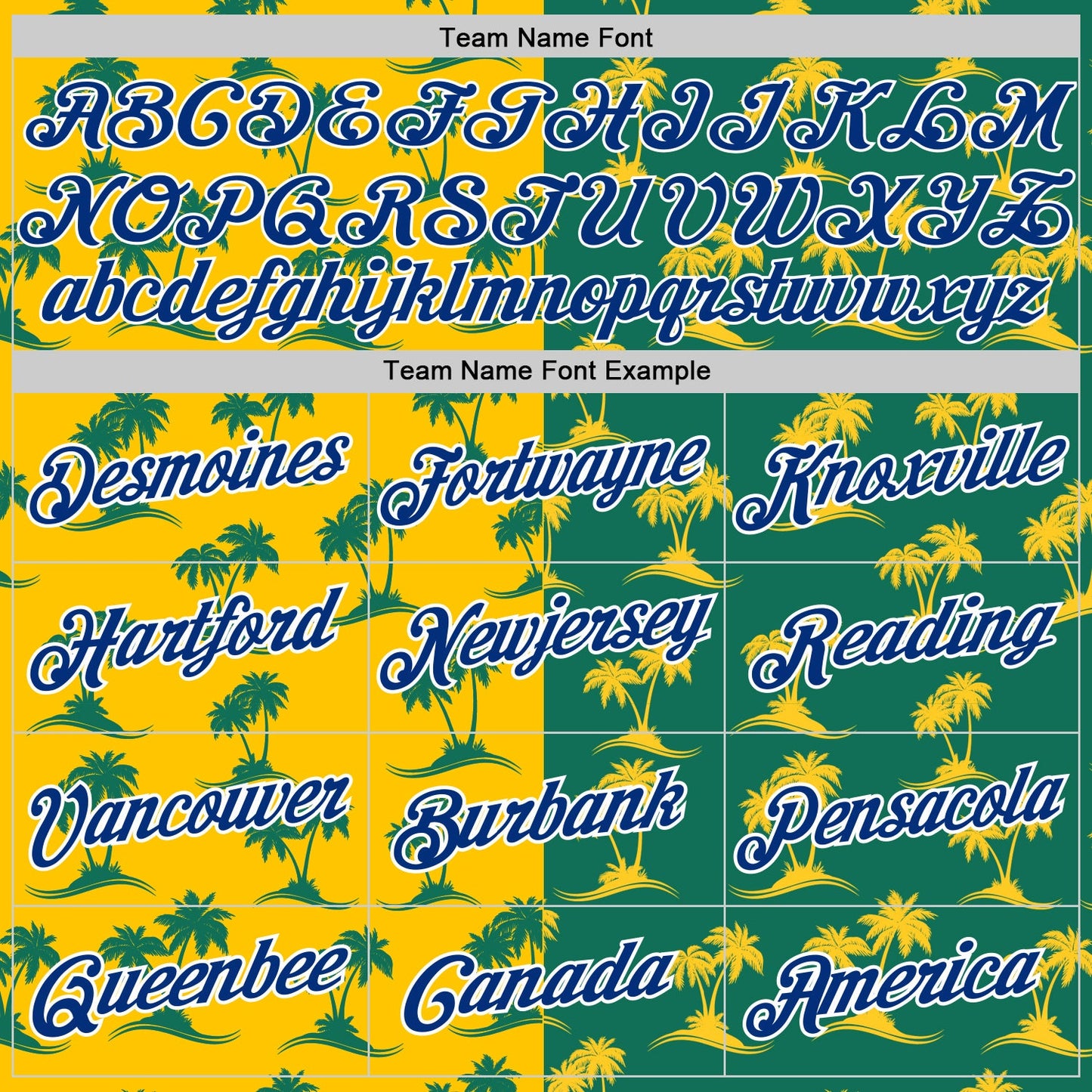Custom Kelly Green Royal-Gold 3D Pattern Hawaii Palm Trees Authentic Basketball Jersey - Sky-Custom