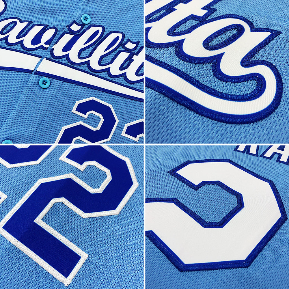 Custom Light Blue White-Royal Authentic Baseball Jersey - Sky-Custom