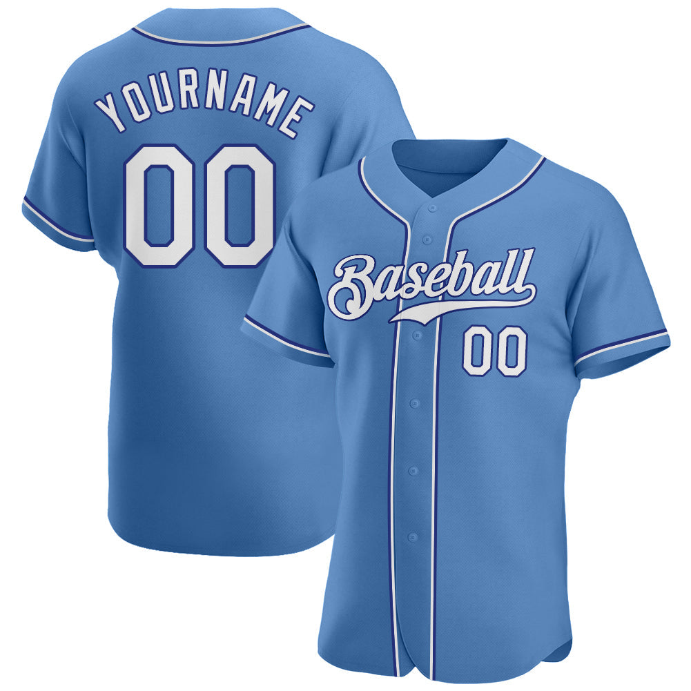 Custom Light Blue White-Royal Authentic Baseball Jersey - Sky-Custom