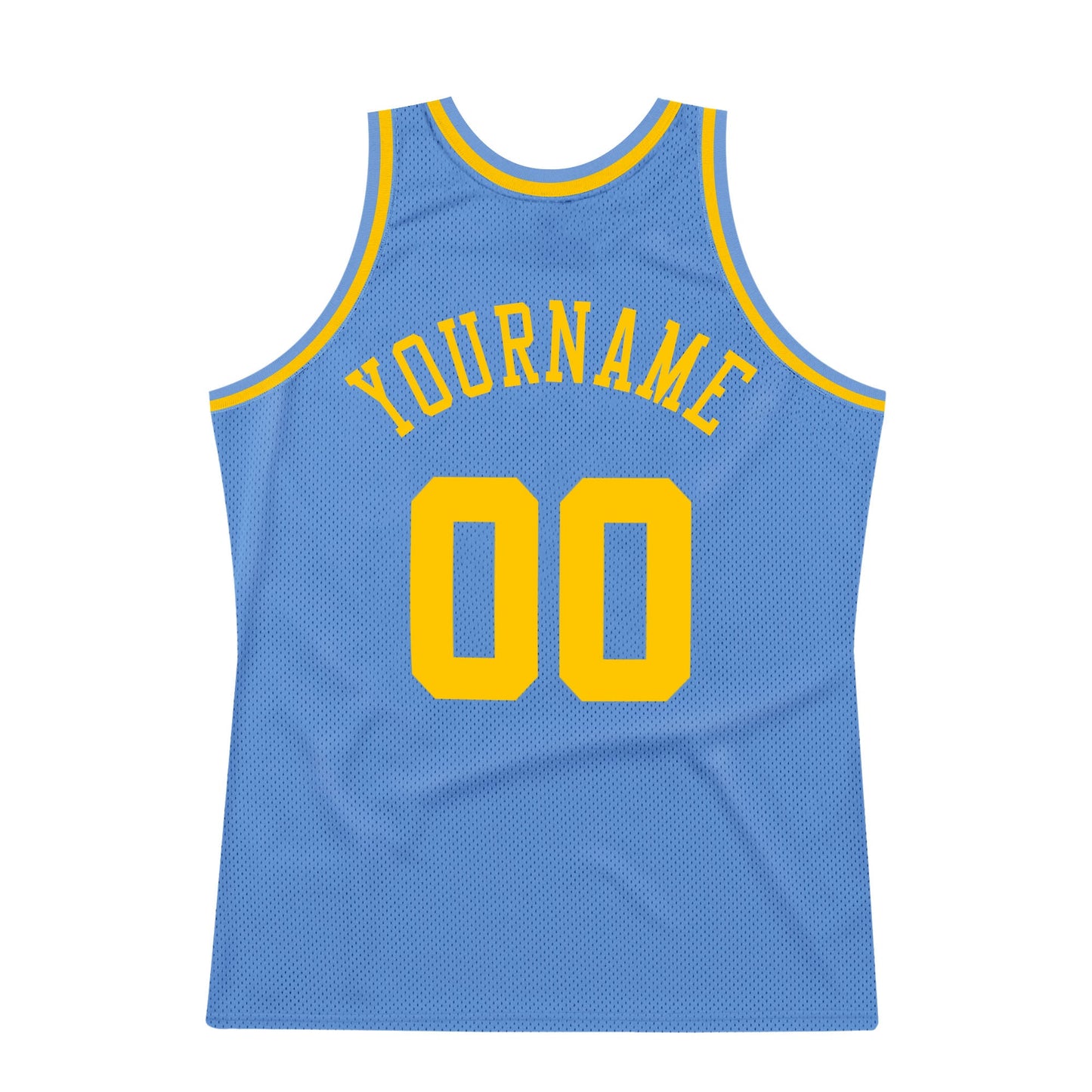 Custom Light Blue Gold Authentic Throwback Basketball Jersey - Sky-Custom