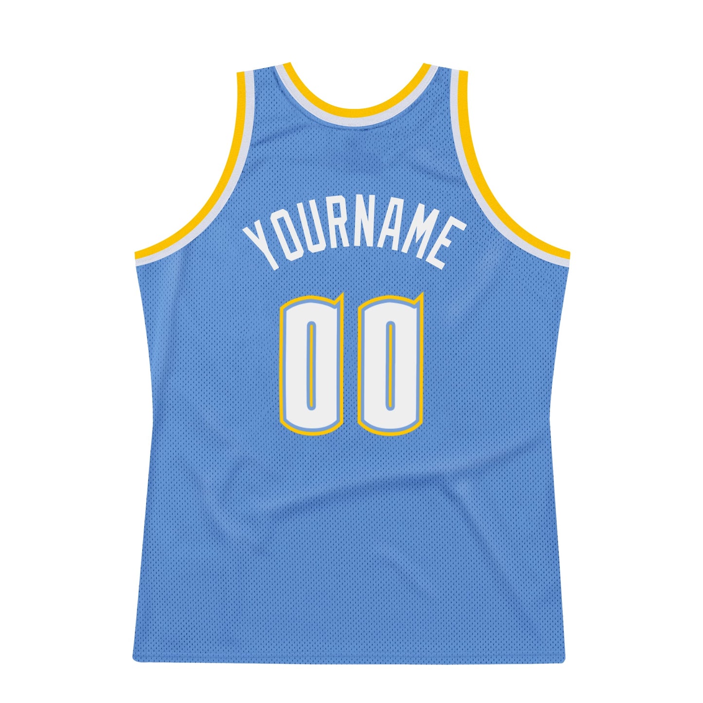 Custom Light Blue White-Gold Authentic Throwback Basketball Jersey - Sky-Custom
