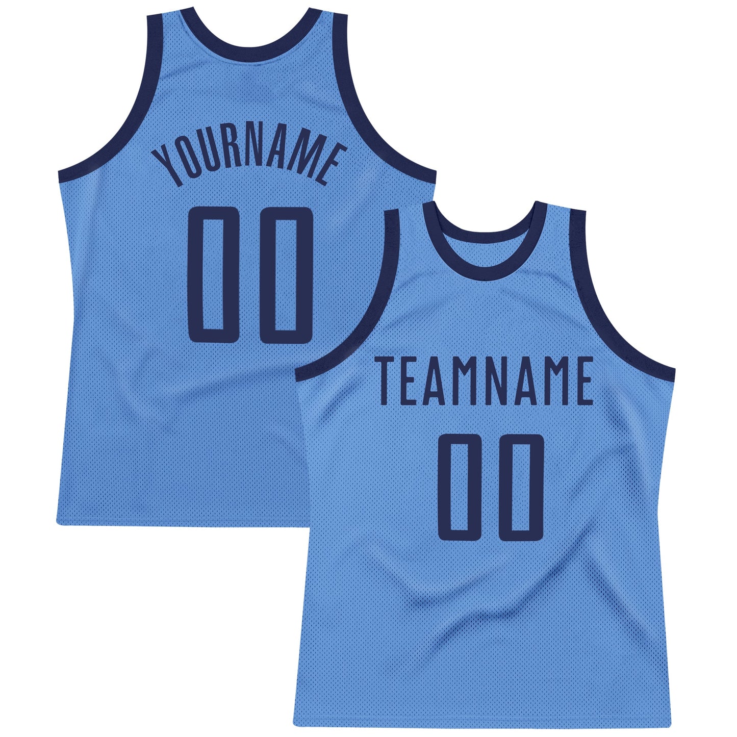 Custom Light Blue Navy Authentic Throwback Basketball Jersey - Sky-Custom