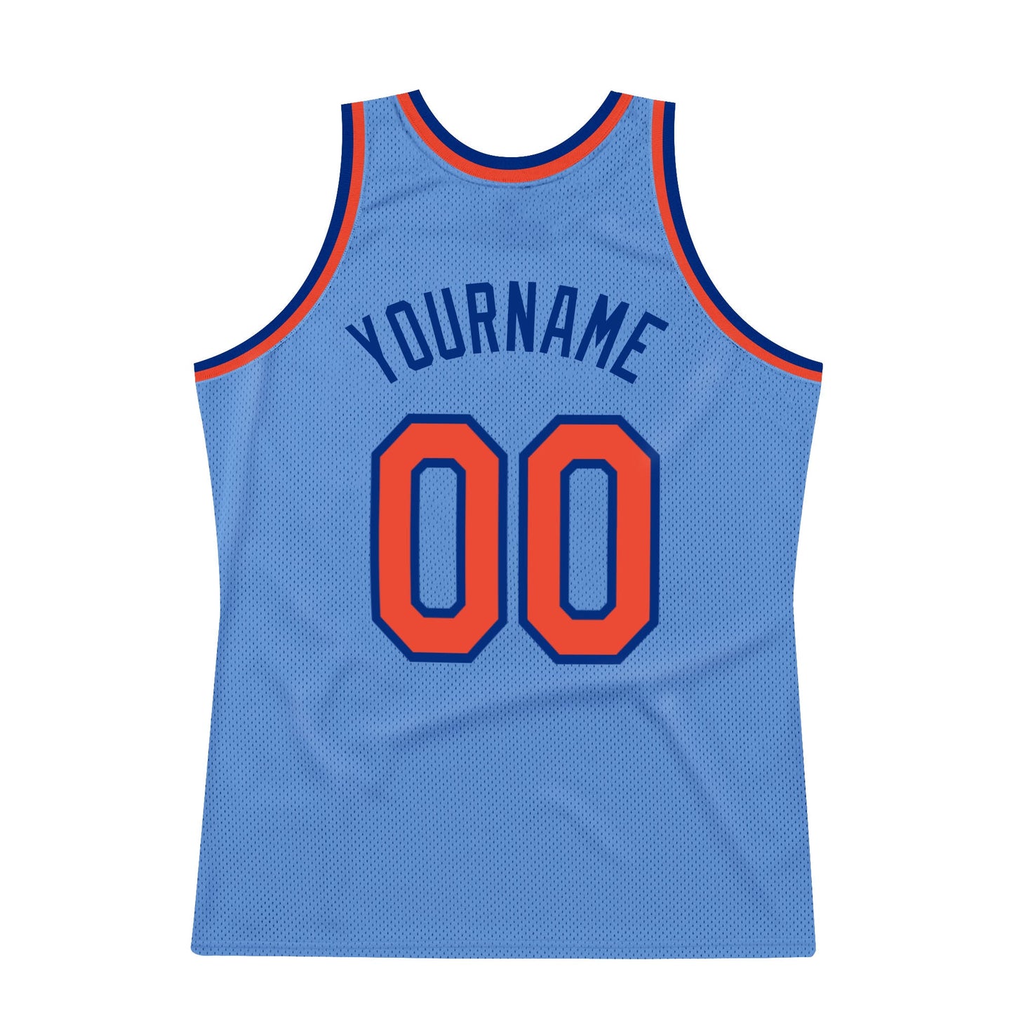 Custom Light Blue Orange-Royal Authentic Throwback Basketball Jersey - Sky-Custom