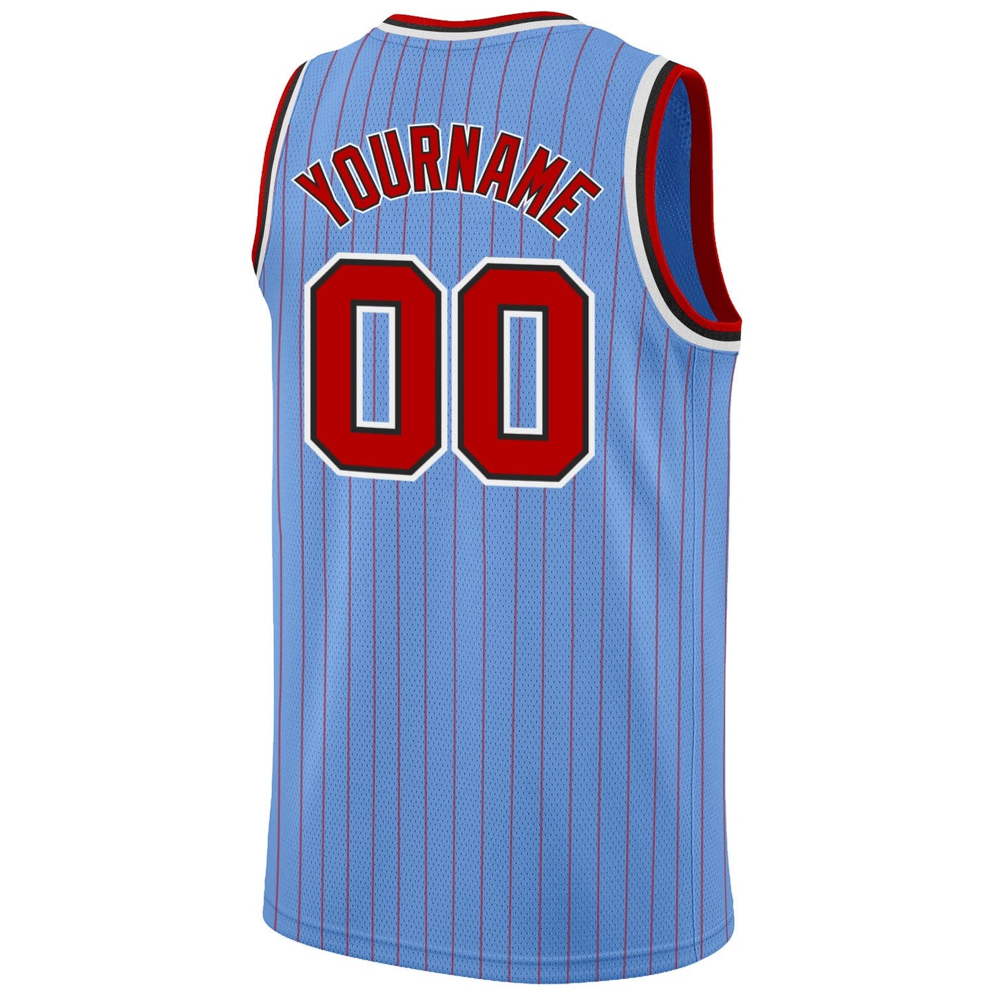 Custom Light Blue Red Pinstripe Red-Black Authentic Basketball Jersey - Sky-Custom