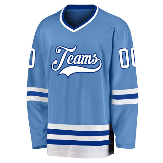 Custom Light Blue White-Royal Hockey Jersey - Sky-Custom