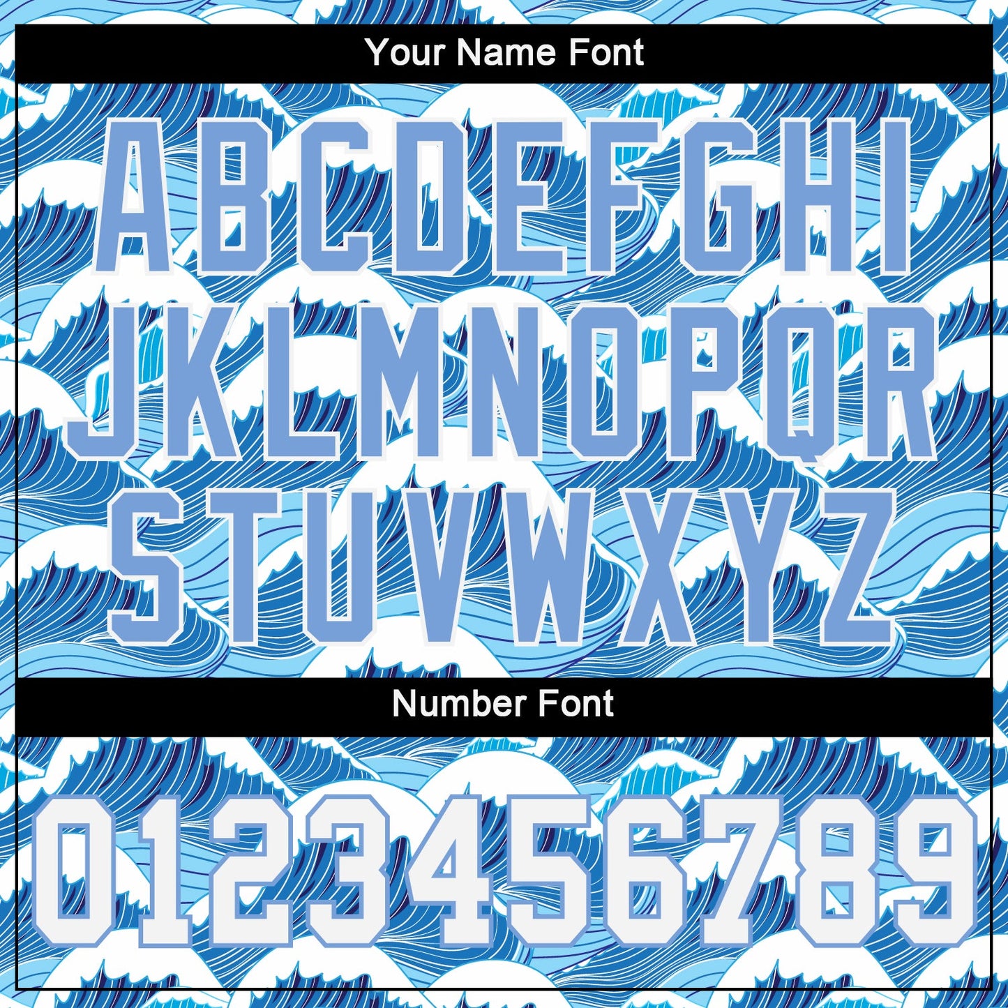 Custom Light Blue White-Light Blue 3D Pattern Design Waves Authentic Baseball Jersey - Sky-Custom