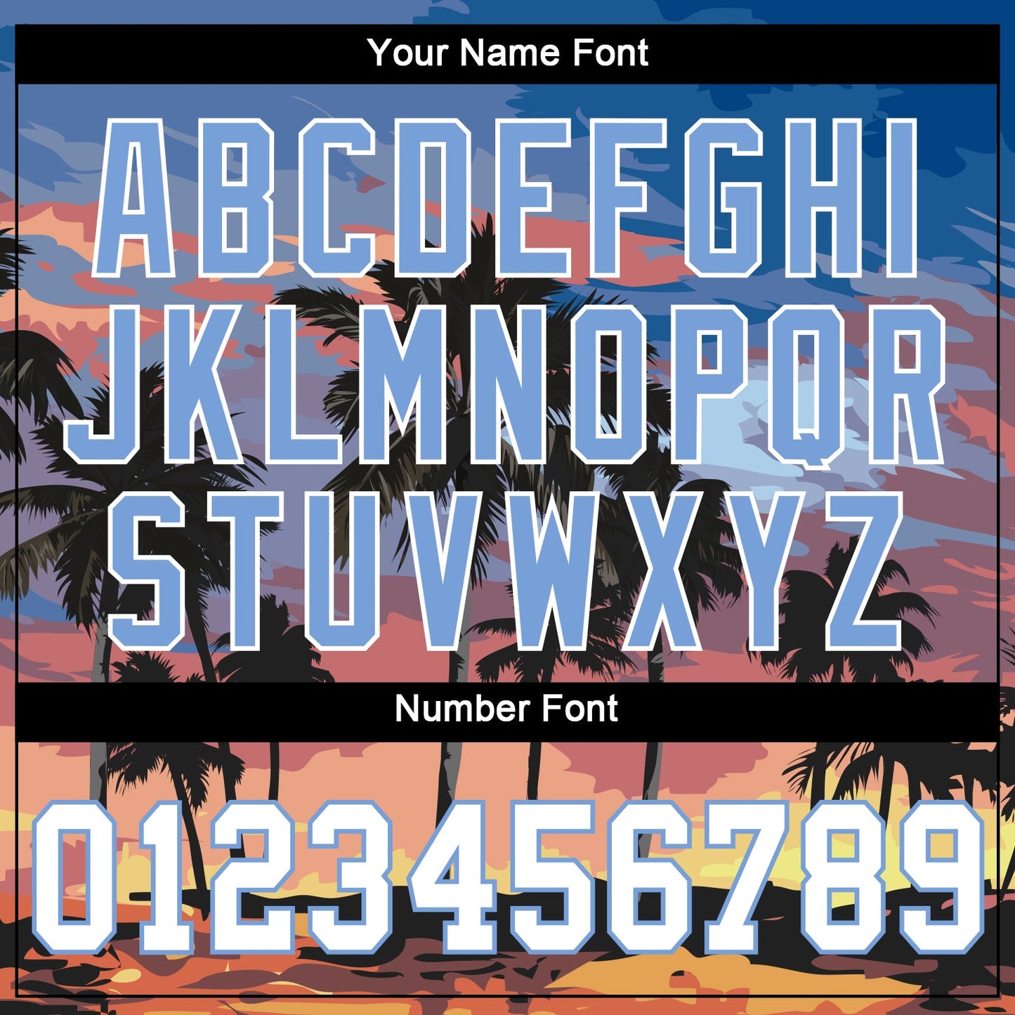 Custom Light Blue White-Light Blue 3D Pattern Design Palm Trees Authentic Baseball Jersey - Sky-Custom