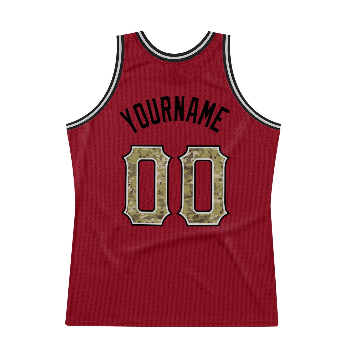 Custom Maroon Camo-Gray Authentic Throwback Basketball Jersey - Sky-Custom