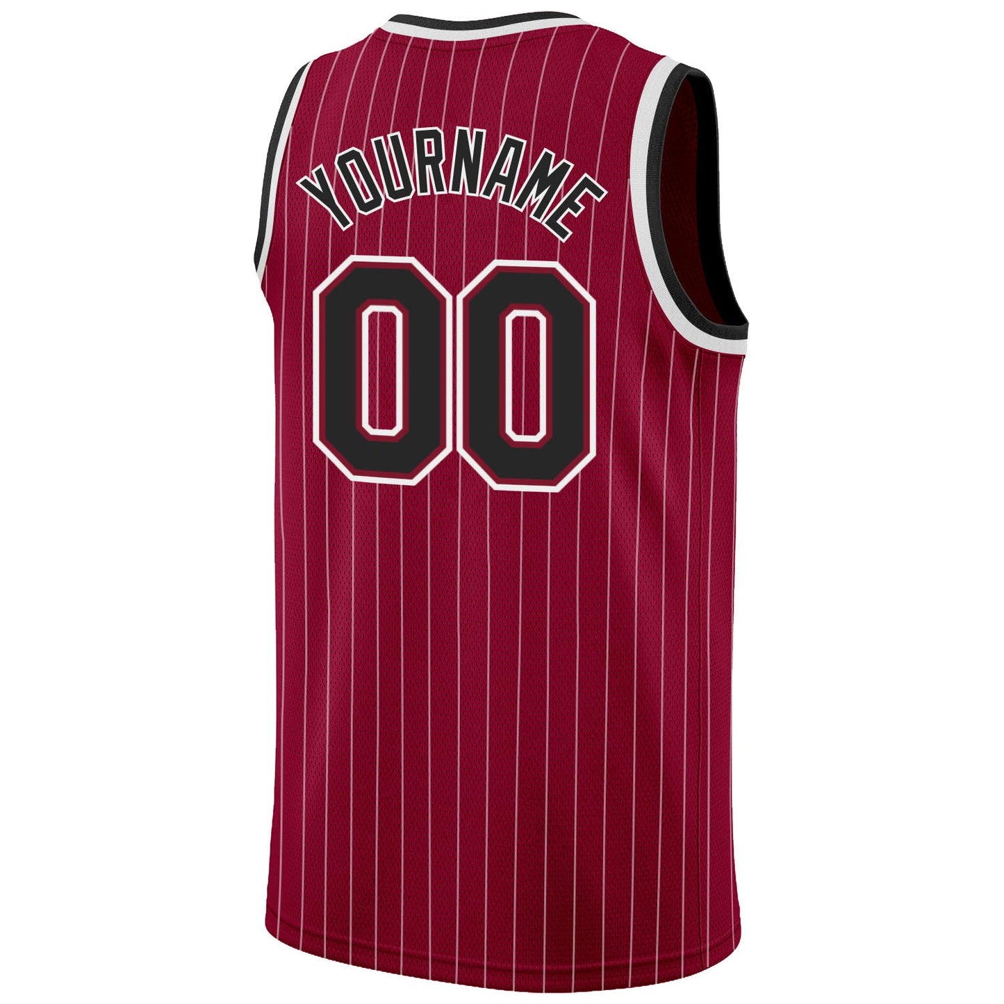 Custom Maroon White Pinstripe Black-White Authentic Basketball Jersey - Sky-Custom