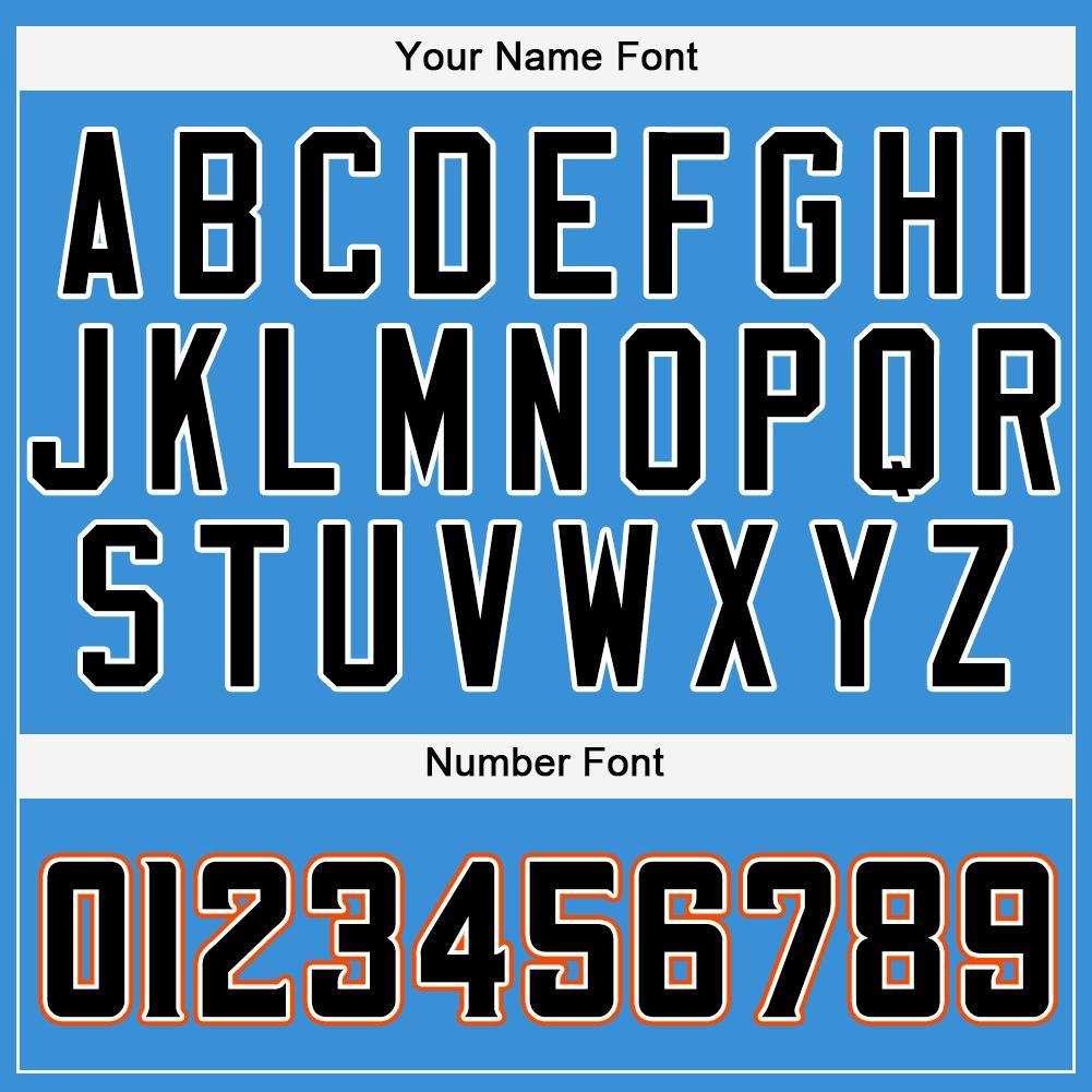 Custom Powder Blue Black-Orange Baseball Jersey - Sky-Custom