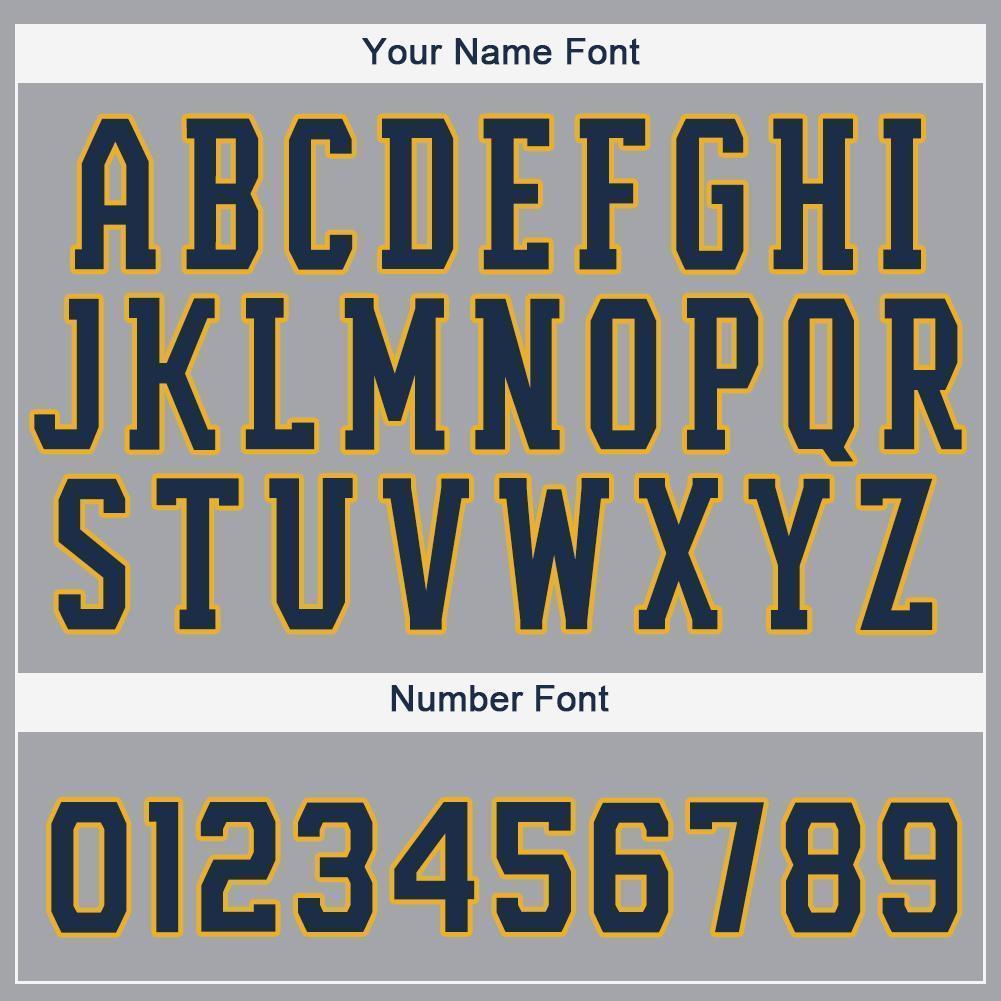 Custom Gray Navy-Gold Baseball Jersey - Sky-Custom