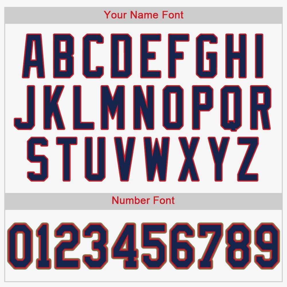 Custom White Navy-Red Baseball Jersey - Sky-Custom