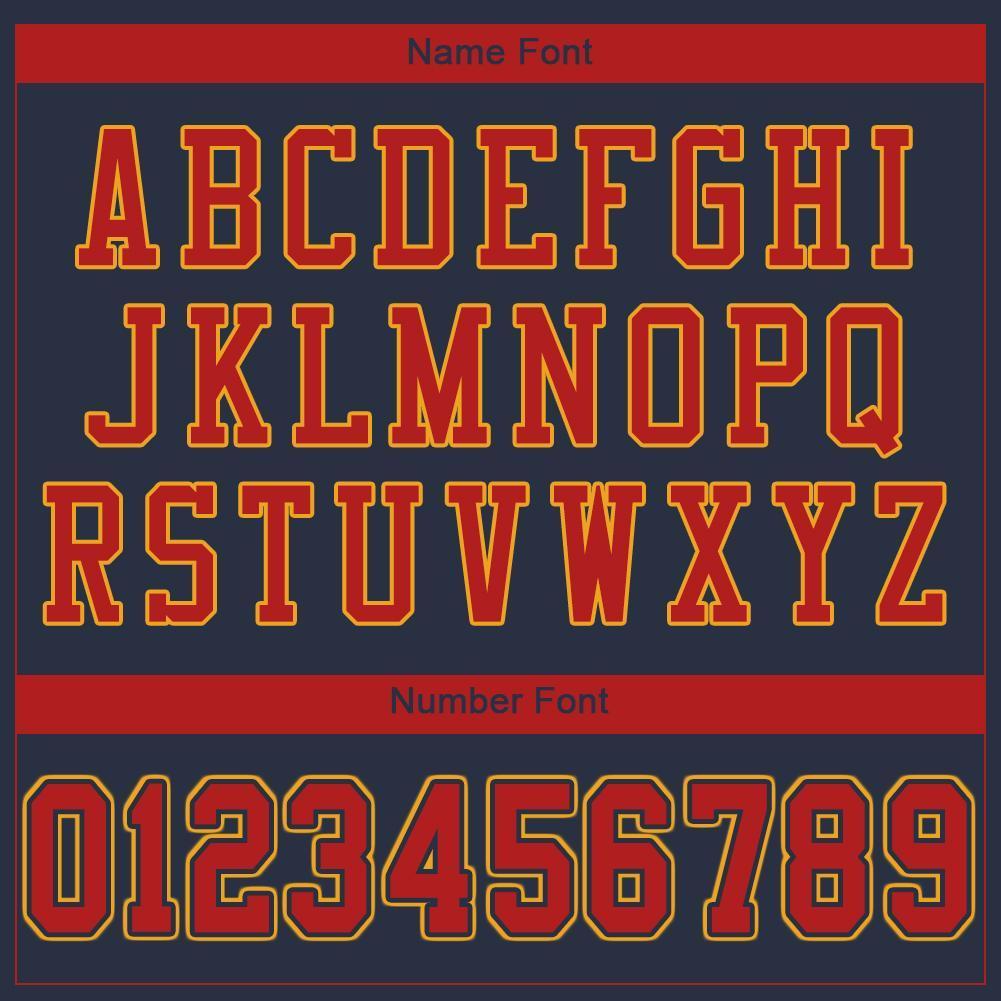 Custom Navy Scarlet-Gold Mesh Authentic Football Jersey - Sky-Custom