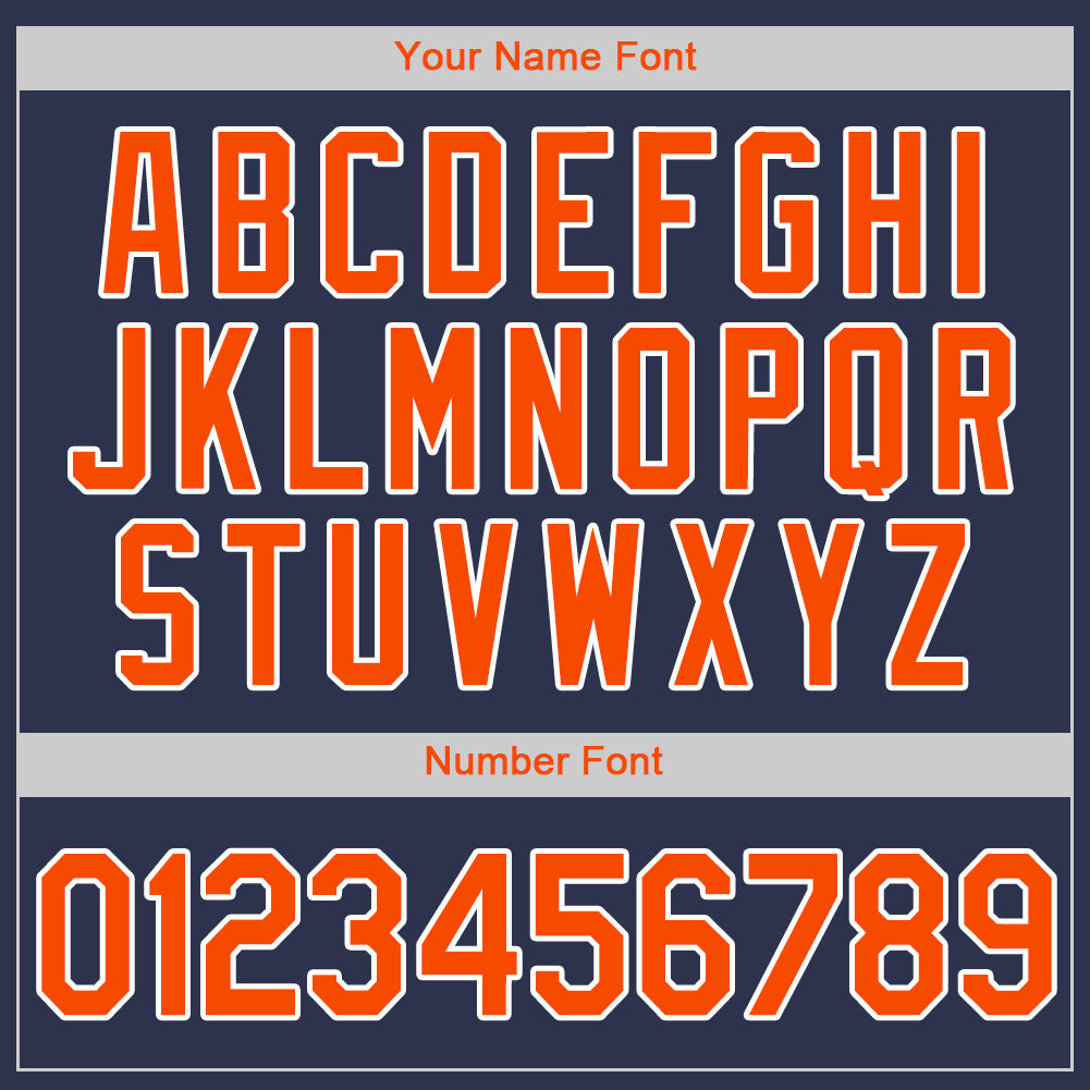 Custom Navy Orange-White Authentic Baseball Jersey - Sky-Custom