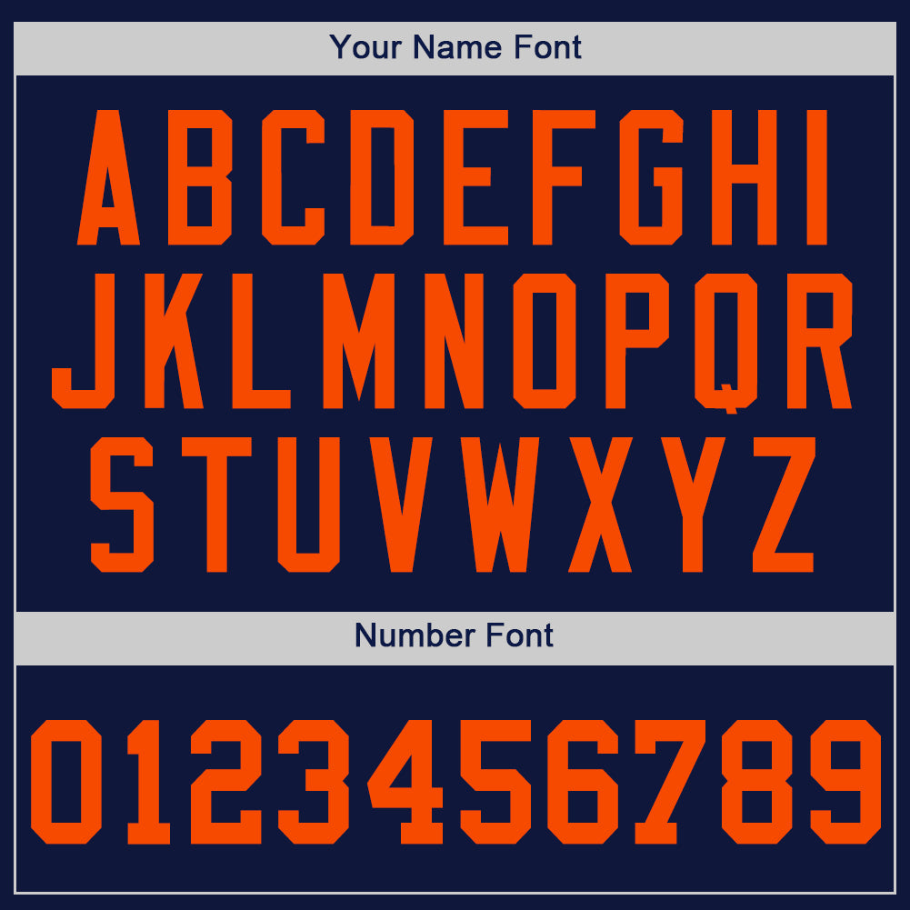 Custom Navy Orange Authentic Baseball Jersey - Sky-Custom