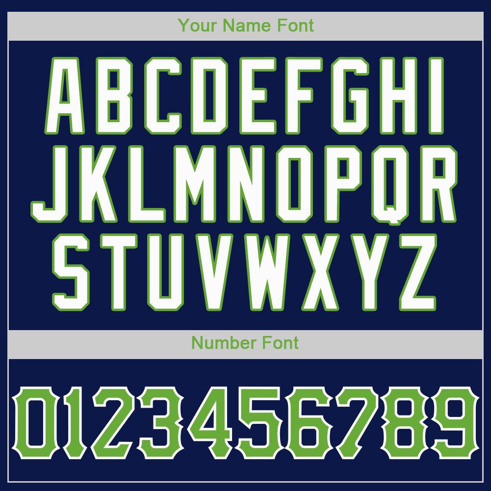 Custom Navy Neon Green-White Authentic Baseball Jersey - Sky-Custom