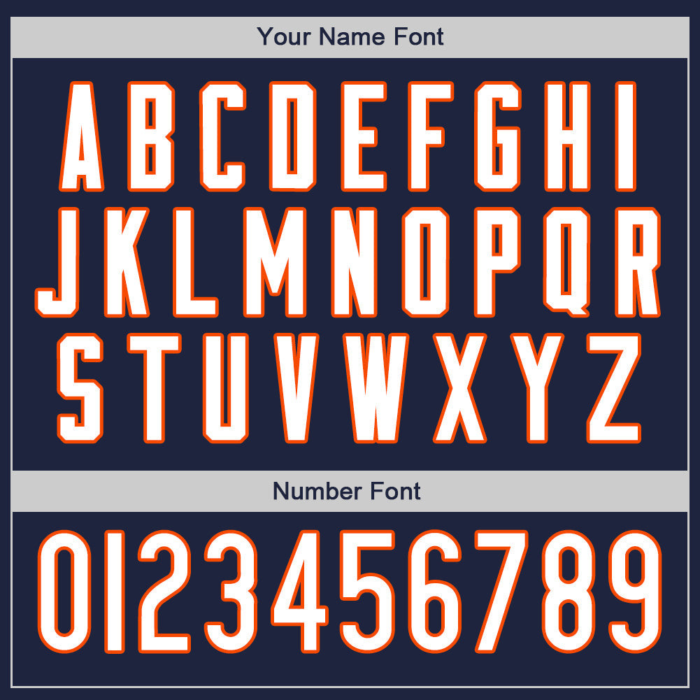 Custom Navy White-Orange Authentic Baseball Jersey - Sky-Custom