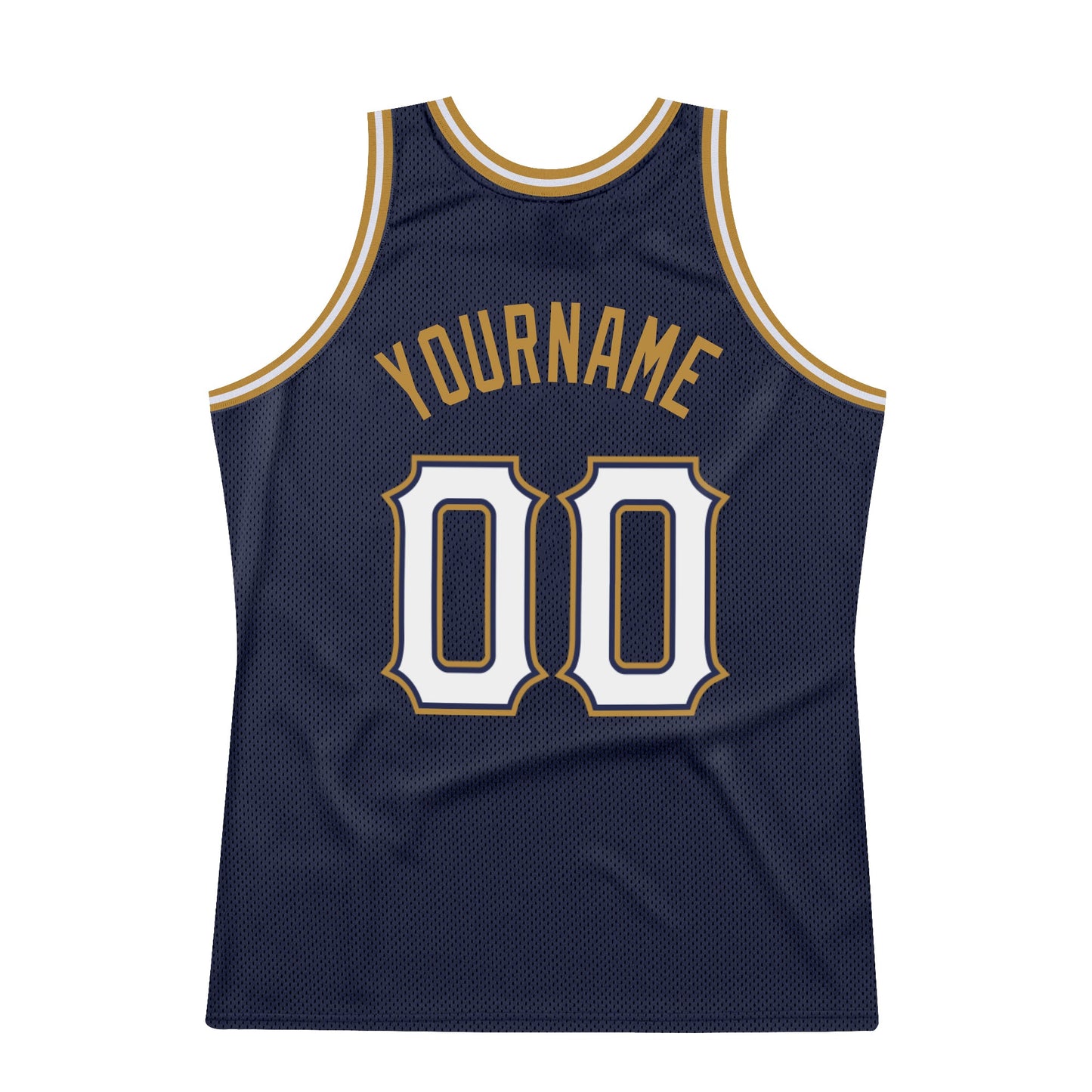 Custom Navy White-Old Gold Authentic Throwback Basketball Jersey - Sky-Custom