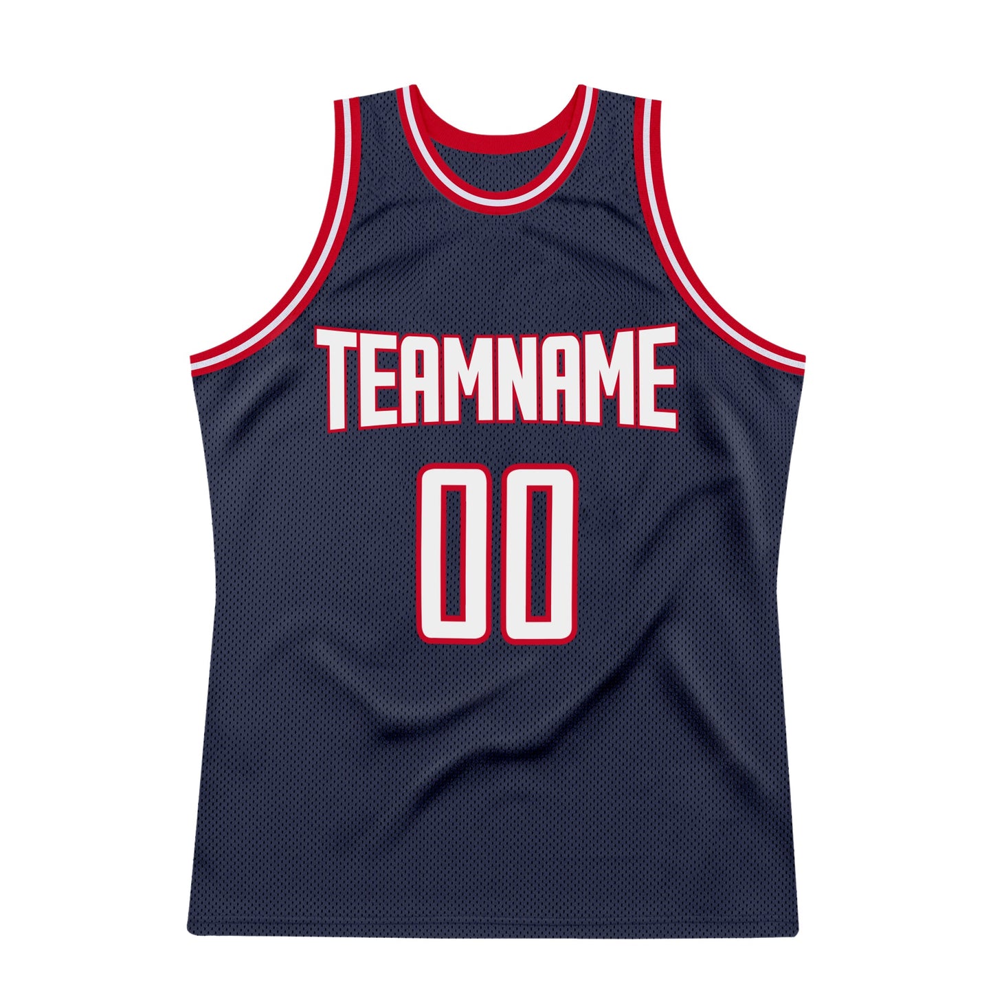 Custom Navy White-Red Authentic Throwback Basketball Jersey - Sky-Custom