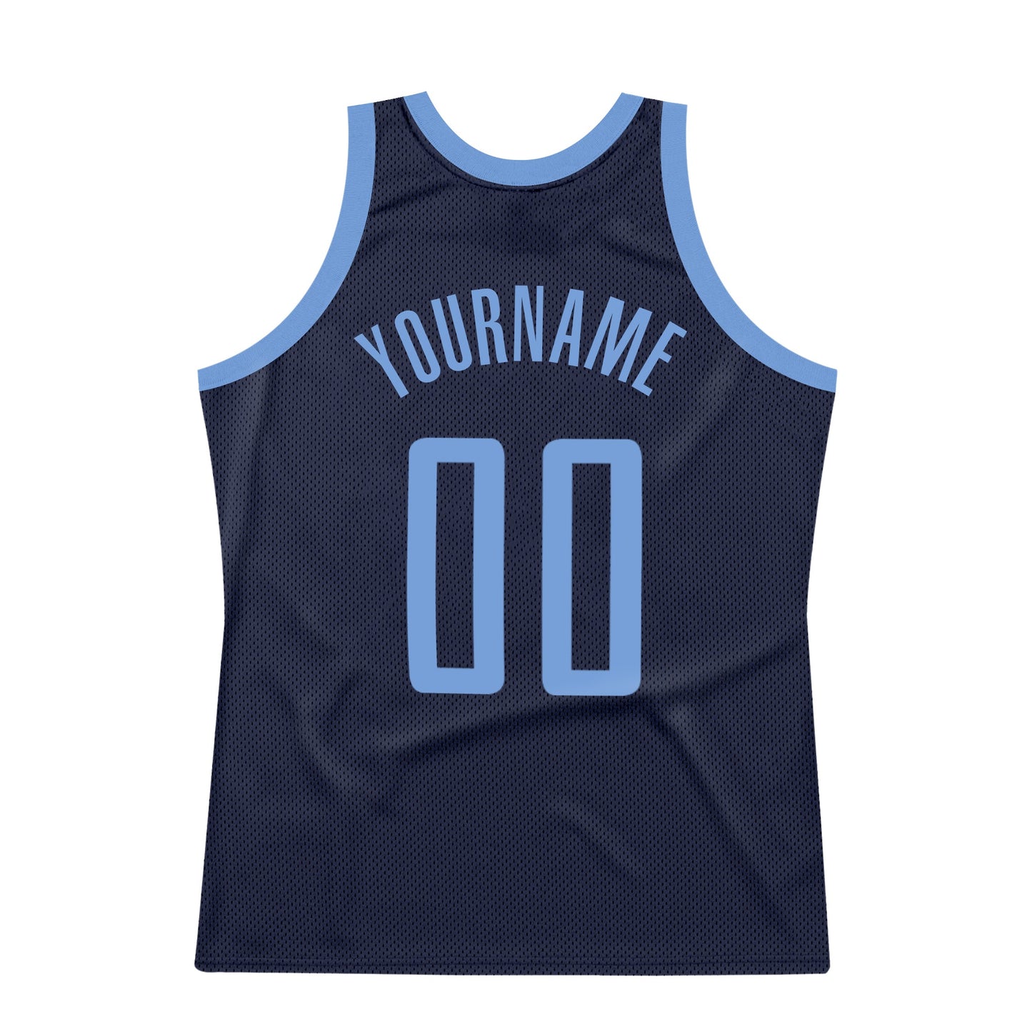 Custom Navy Light Blue Authentic Throwback Basketball Jersey - Sky-Custom