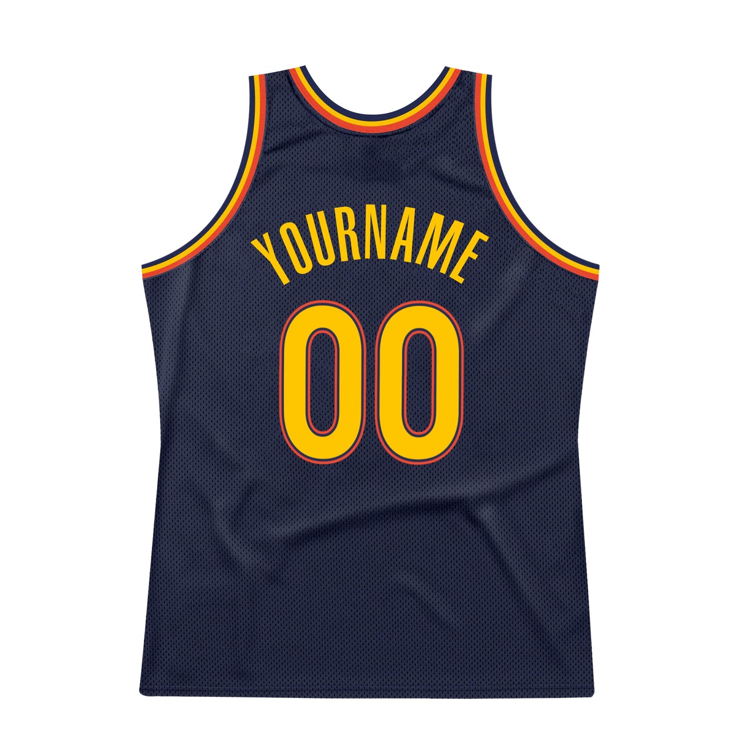 Custom Navy Gold-Orange Authentic Throwback Basketball Jersey - Sky-Custom