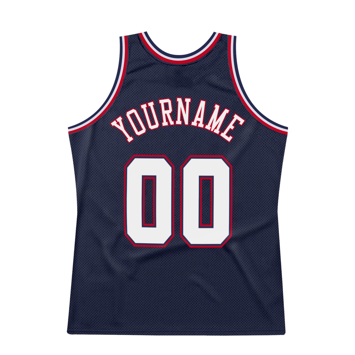 Custom Navy White-Red Authentic Throwback Basketball Jersey - Sky-Custom