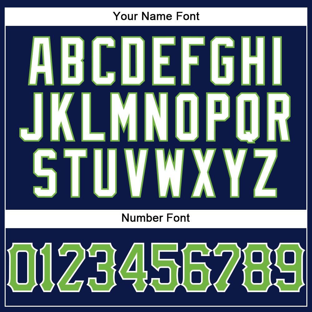 Custom Navy White Pinstripe Neon Green-White Authentic Baseball Jersey - Sky-Custom