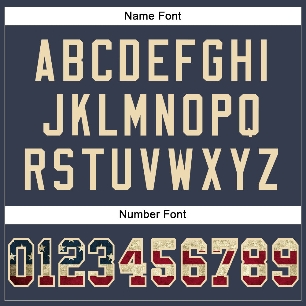 Custom Navy Vintage USA Flag-Cream Mesh Authentic Football Jersey - Sky-Custom