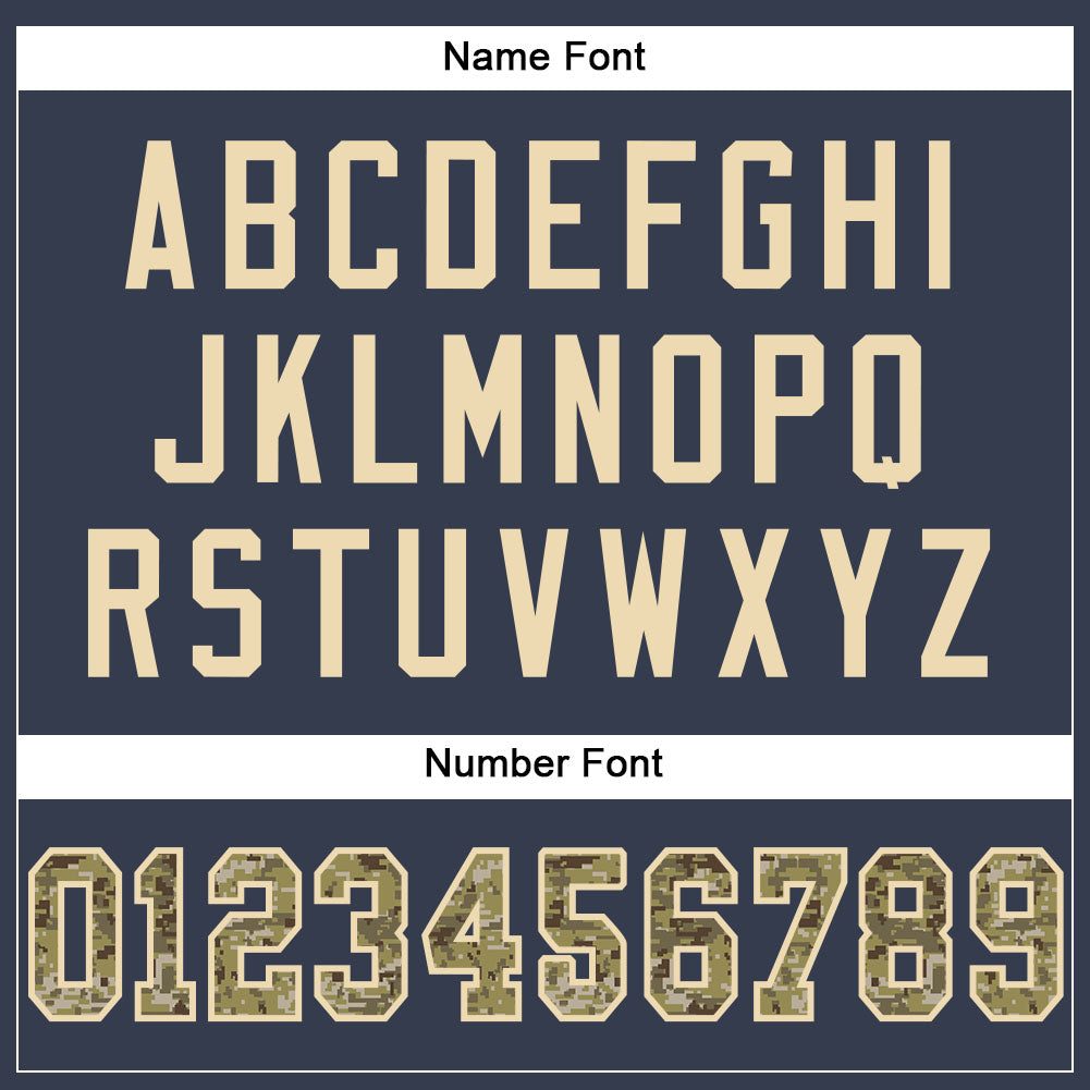 Custom Navy Camo-Cream Mesh Authentic Salute To Service Football Jersey - Sky-Custom