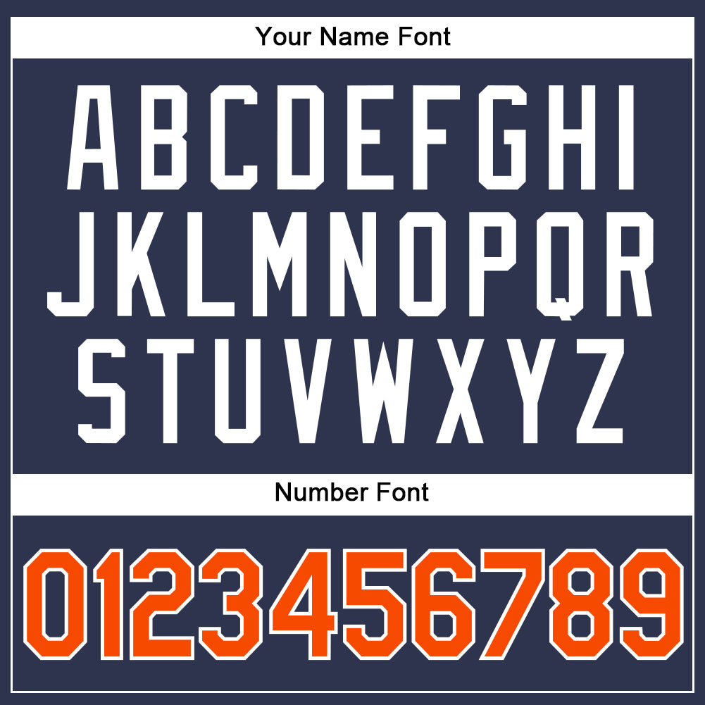 Custom Navy Orange-White Authentic Baseball Jersey - Sky-Custom