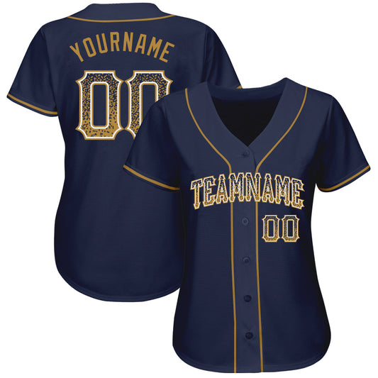 Custom Navy Old Gold-White Authentic Drift Fashion Baseball Jersey - Sky-Custom