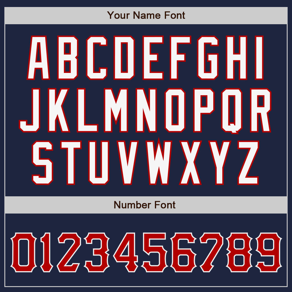 Custom Navy Red-White Authentic Baseball Jersey - Sky-Custom